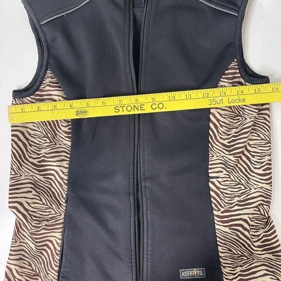 Kerrits  Women's Zebra Pattern Double Zip Softshell Equestrian Vest Black XS - Picture 6 of 11